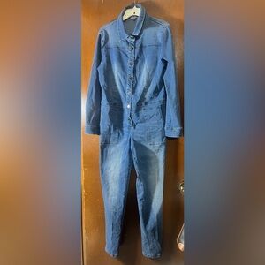 Eien Blue Denim Jumpsuit Stretchy Size M Medium